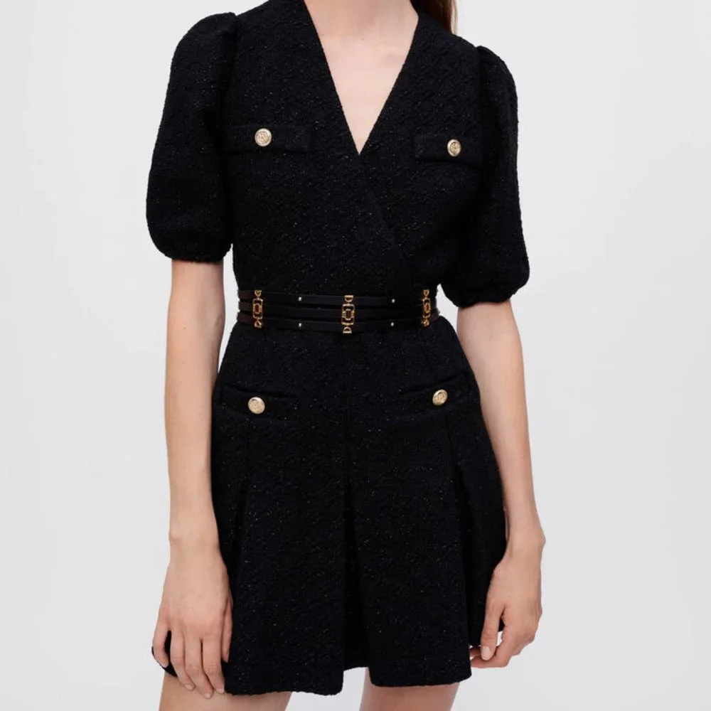 Robe Maje Riolette Maje | Dresses | Maje Riolette Tweed Black Sparkly Dress | Poshmark